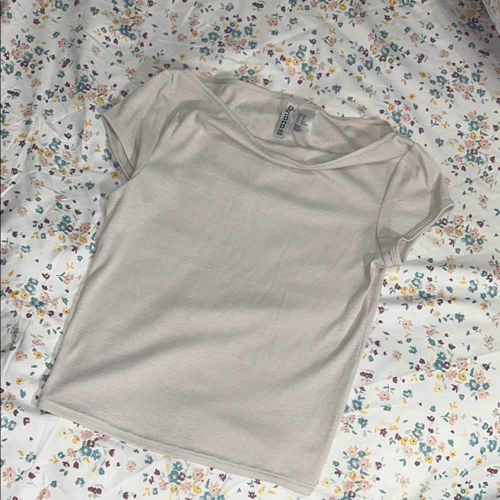 H&M White/Cream Short Sleeve Top